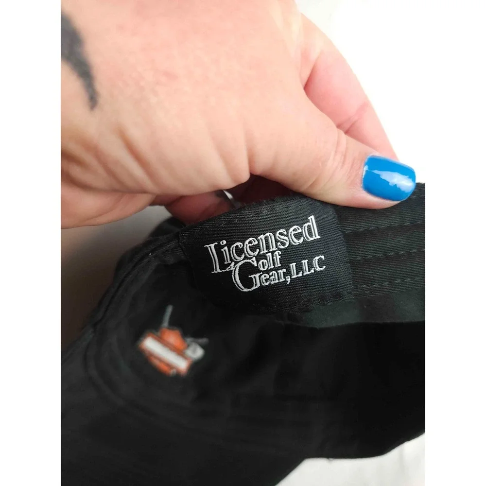 Harley-Davidson Golf Hat Unisex Size OS Black Woven Cap Embroidered Motorcycle